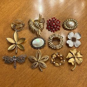 Vintage Trifari , Coro, BSK, West Germany, Giovanni, Monet & Coventry brooches
